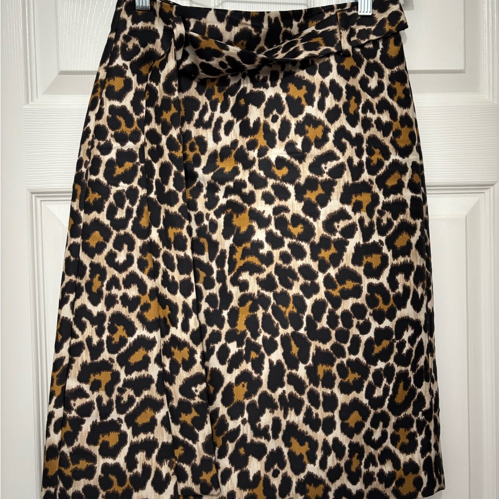 J. Crew Leopard Print A-Line Skirt